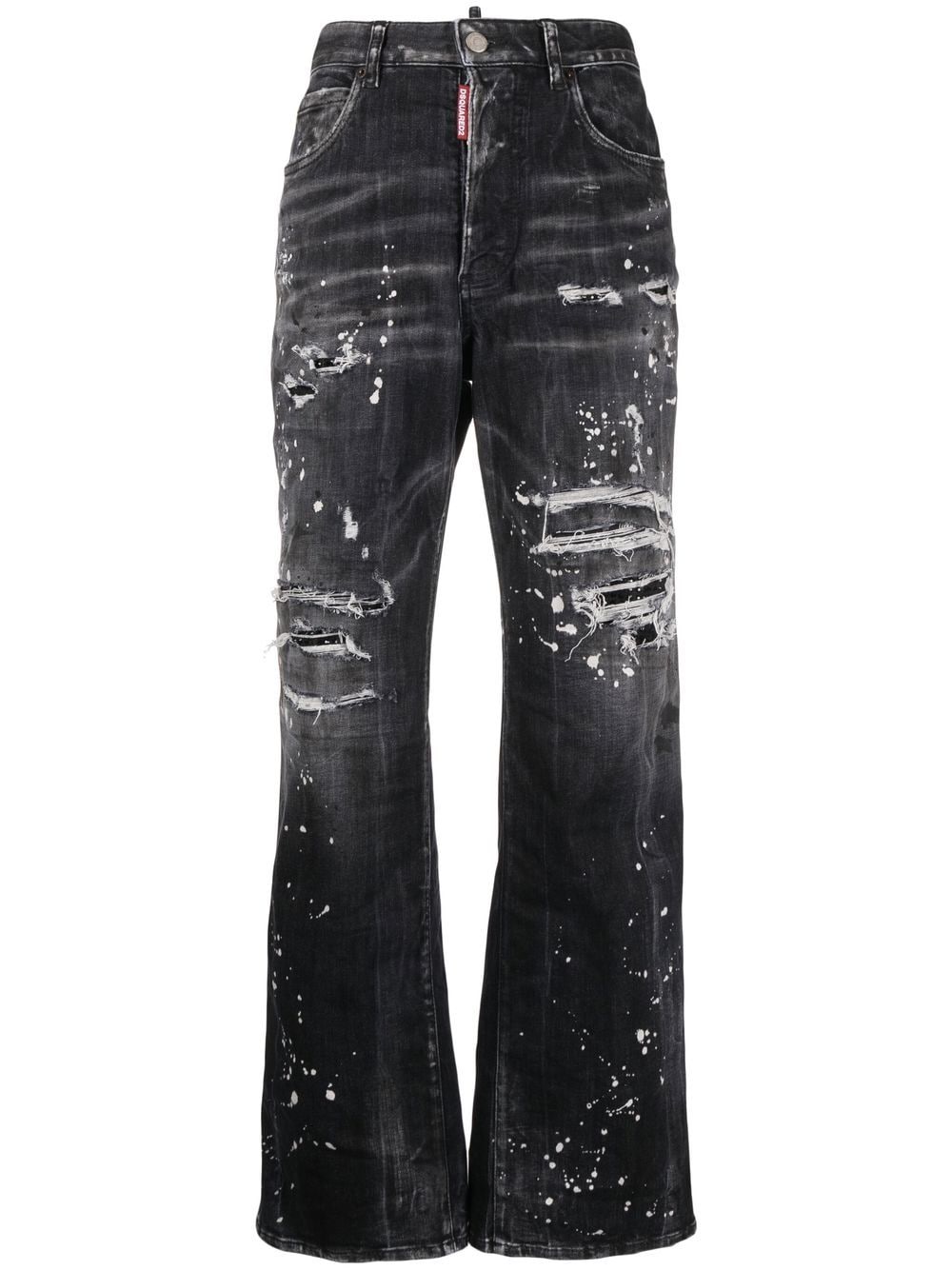 DSQUARED2 Distressed Black Bootcut Jeans image 0