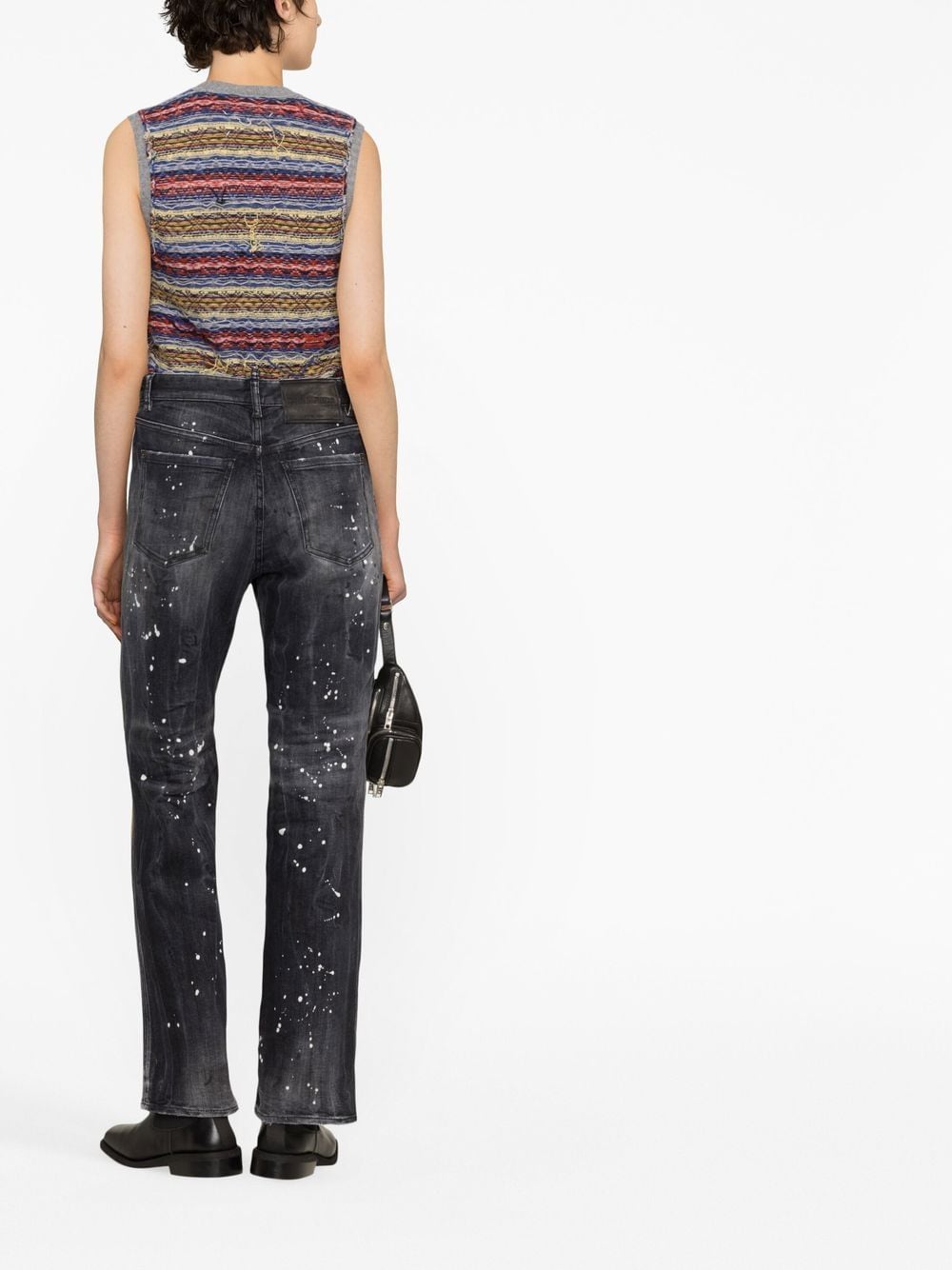 DSQUARED2 Distressed Black Bootcut Jeans image 5