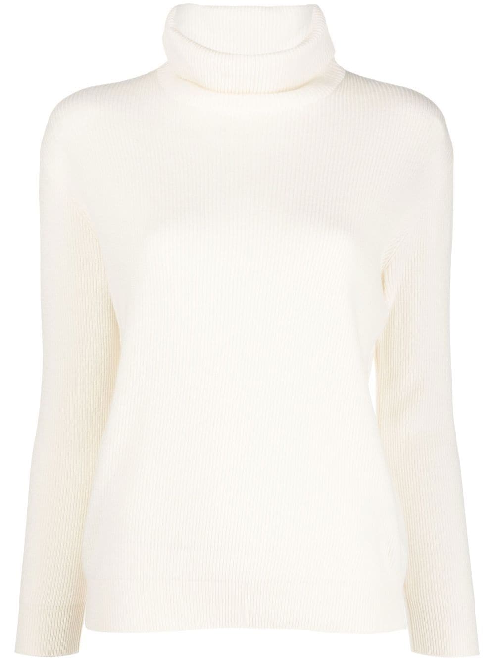 Brunello Cucinelli Off-White Cashmere Roll-Neck Sweater image 0