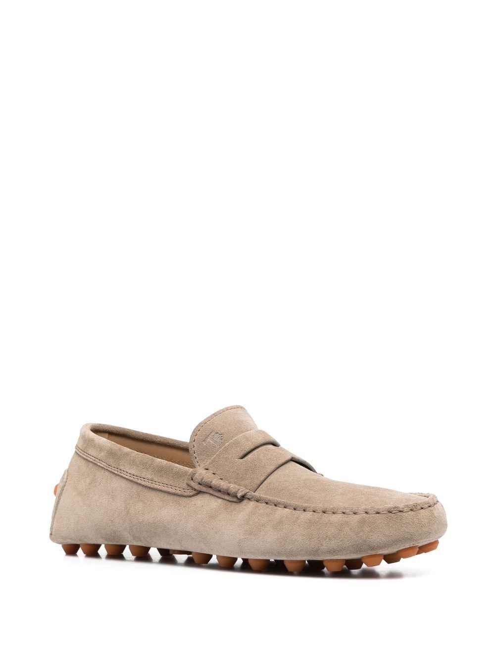 Tod's Suede Penny Loafer Flats in Beige image 2