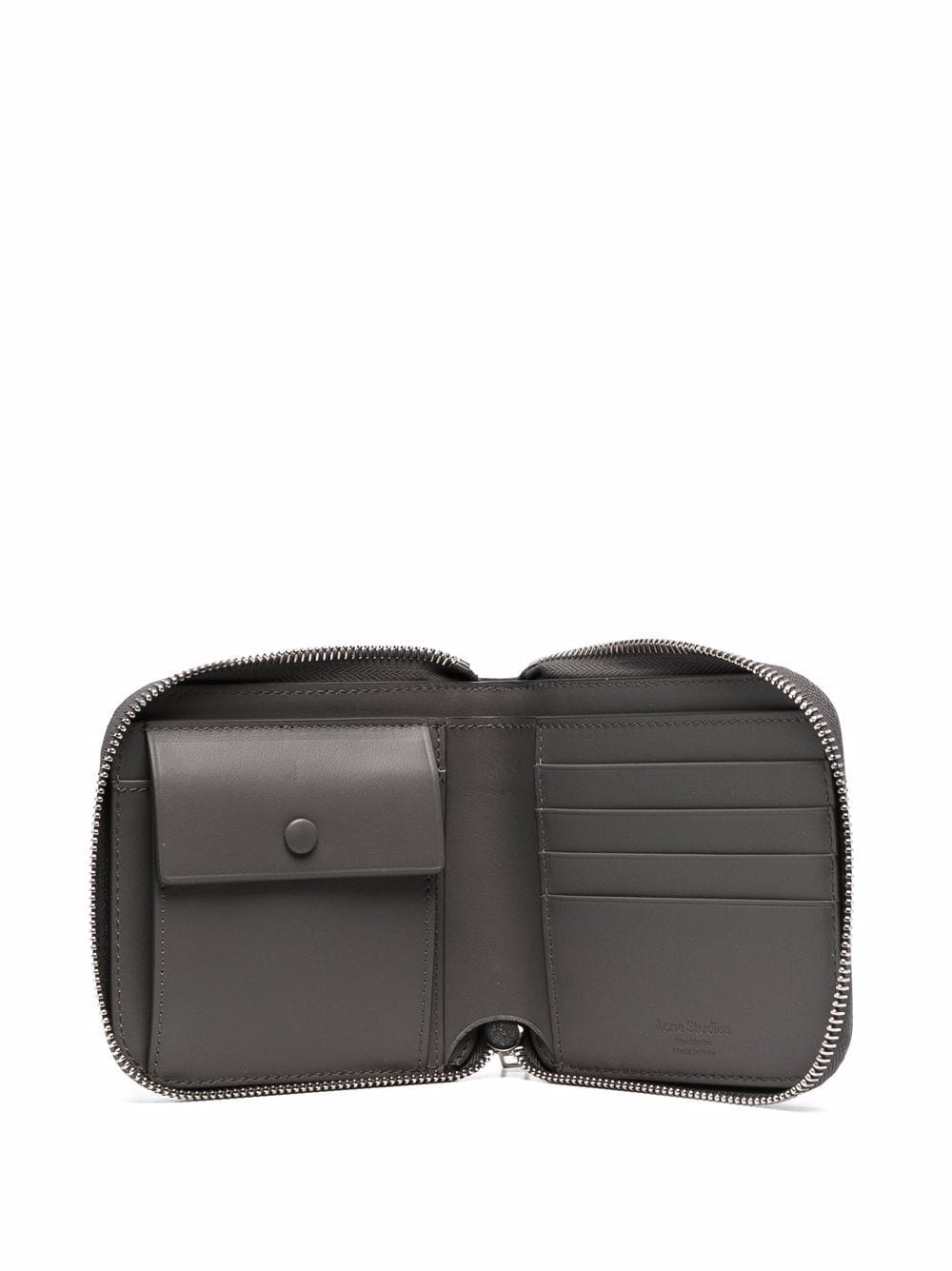 Acne Studios Grey Leather Zip-Around Wallet image 2