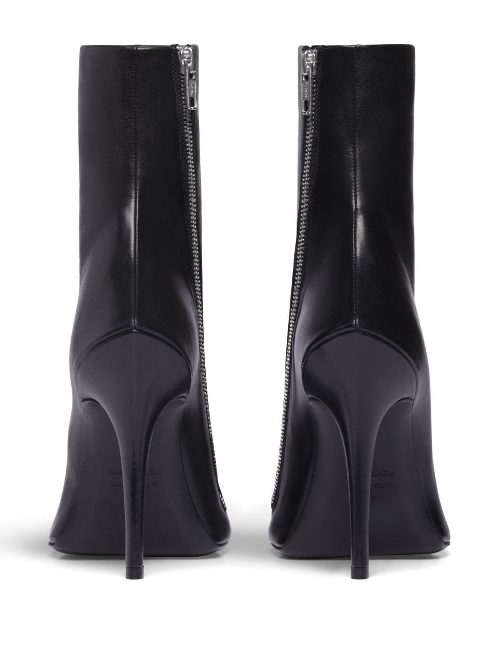 Balenciaga Black Pointed Toe Stiletto Leather Boots image 3