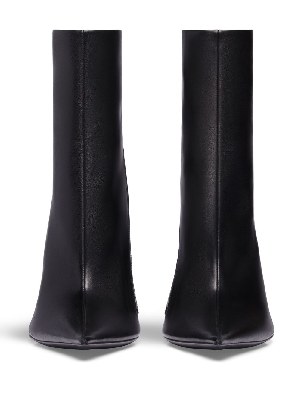 Balenciaga Black Pointed Toe Stiletto Leather Boots image 4