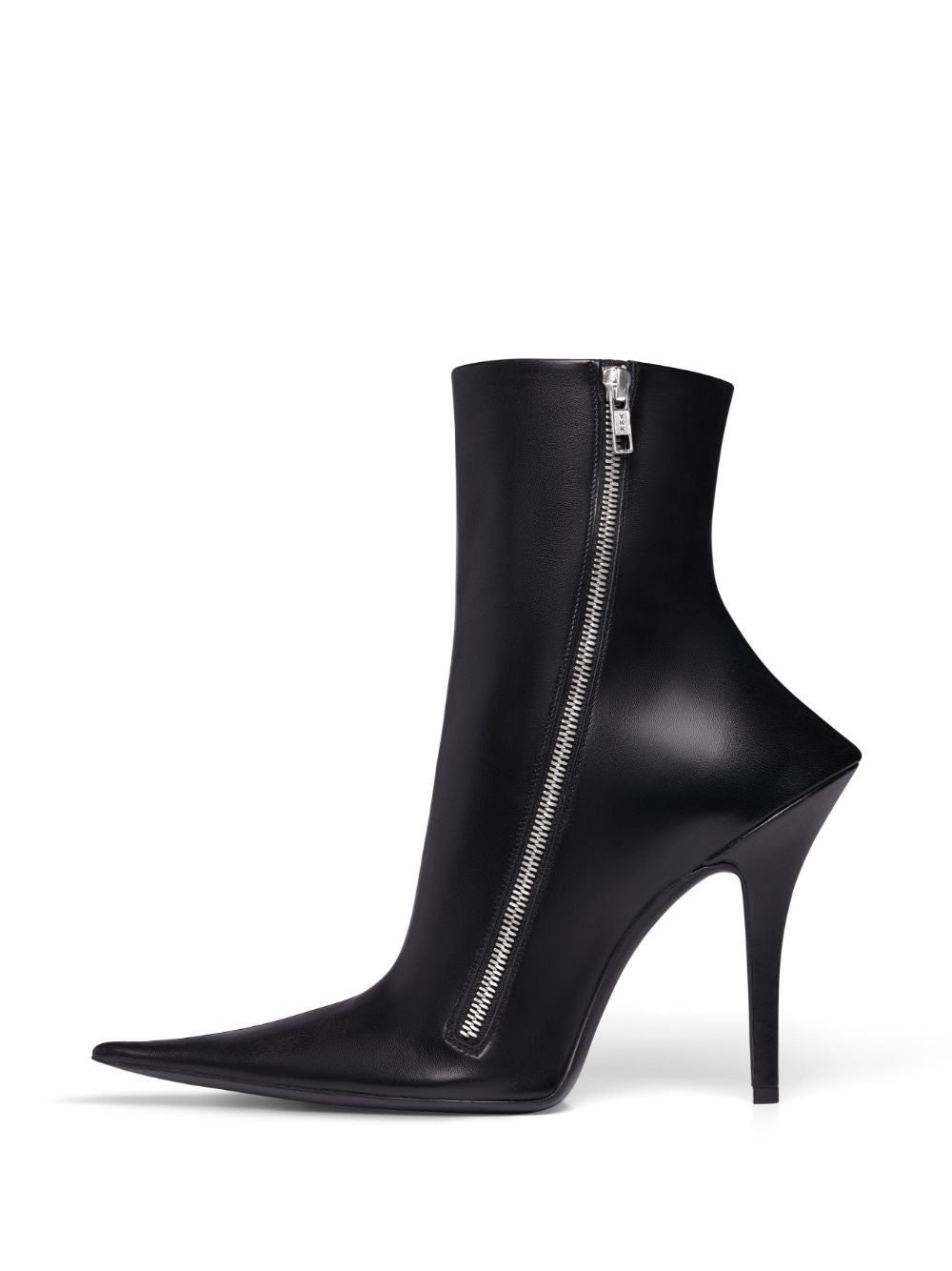 Balenciaga Black Pointed Toe Stiletto Leather Boots image 5