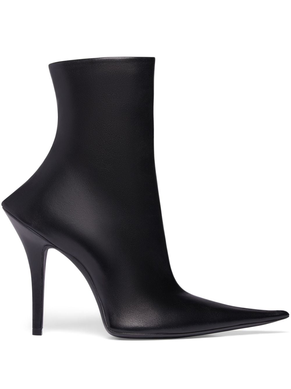 Balenciaga Black Pointed Toe Stiletto Leather Boots image 0