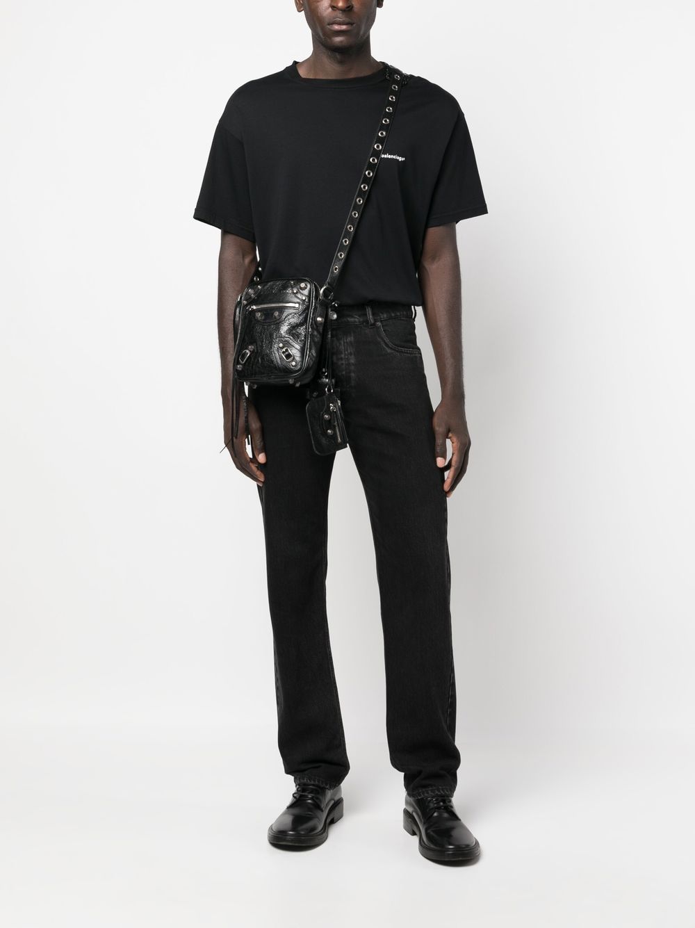 Balenciaga Le Cagole Black Calf Leather Messenger Bag image 3