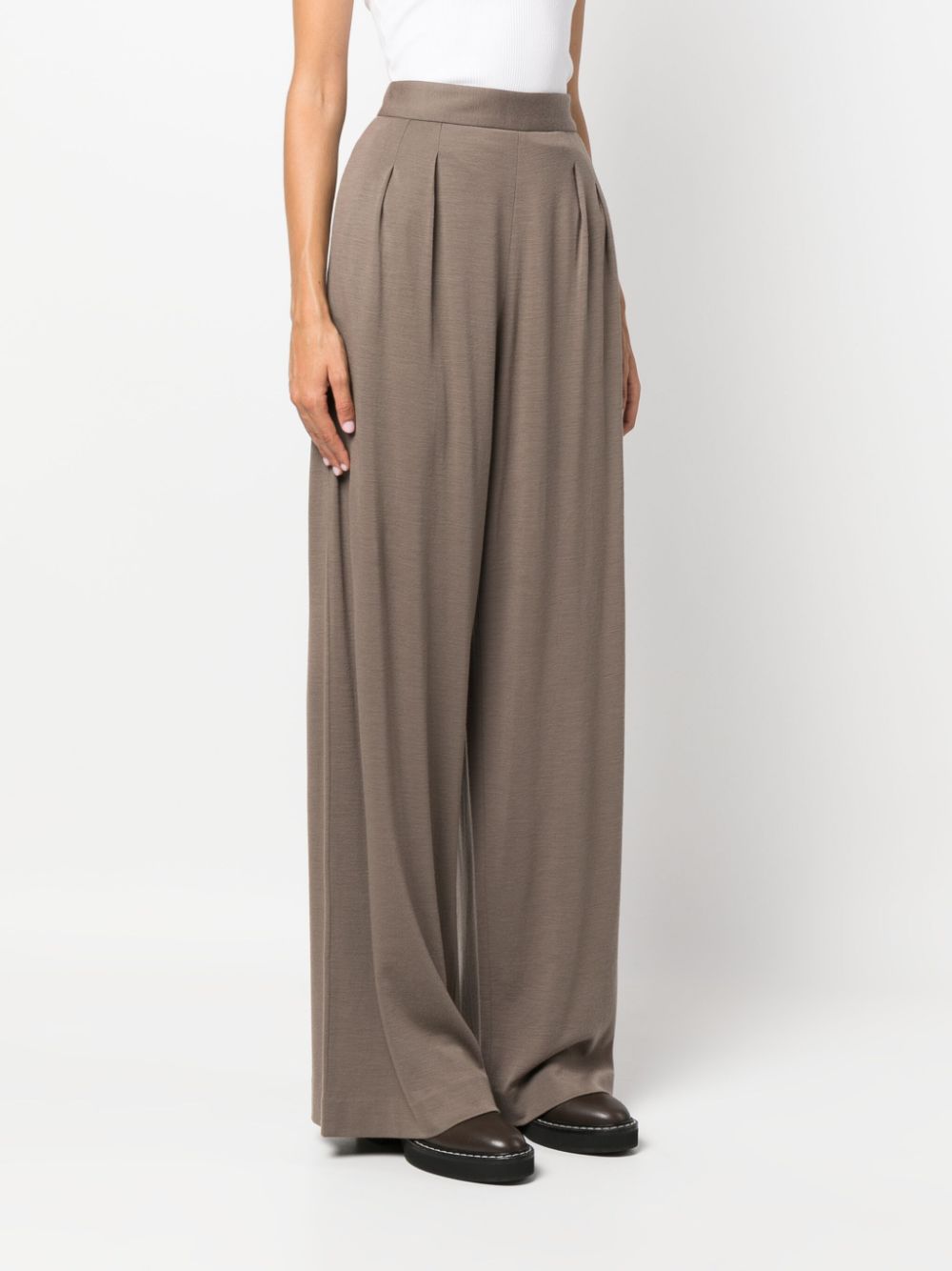 Fabiana Filippi Pleated Wool Trousers in Brown image 2