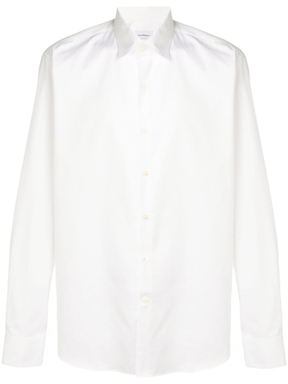 Salvatore Ferragamo White Cotton Logo Print Shirt image 0