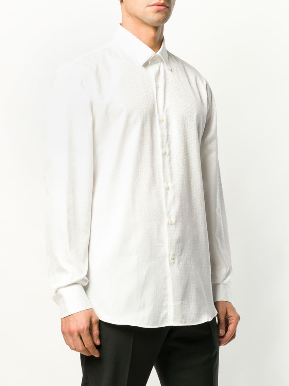 Salvatore Ferragamo White Cotton Logo Print Shirt image 2