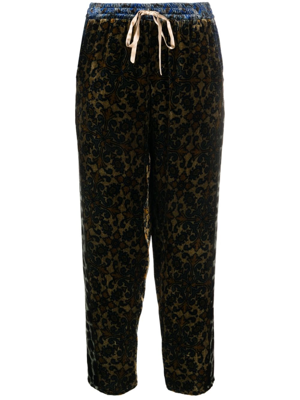 Pierre Louis Mascia Patterned Jacquard Straight Leg Trousers - Brown image 0