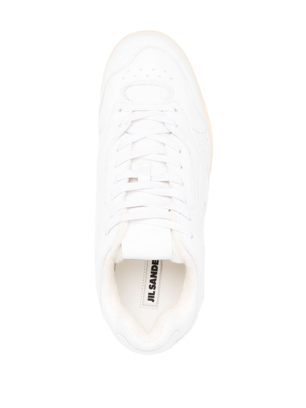 Jil Sander White Leather Panelled Low-Top Sneakers image 2