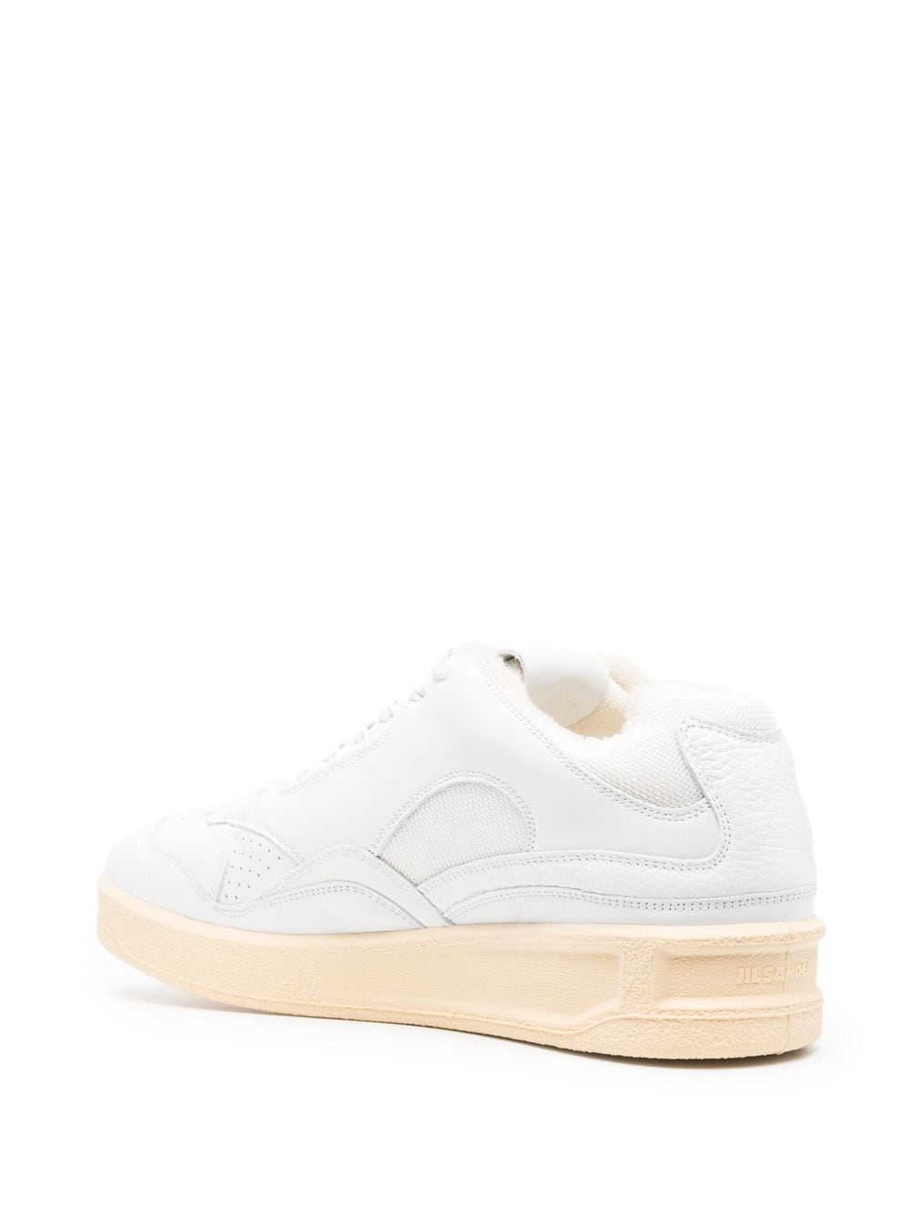 Jil Sander White Leather Panelled Low-Top Sneakers image 3