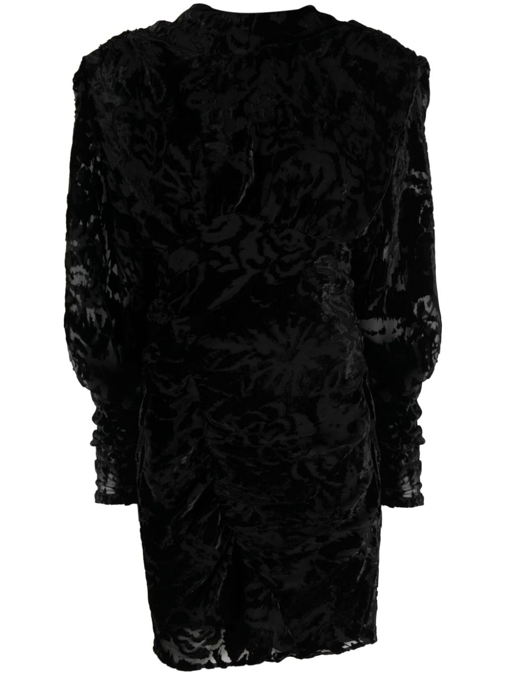 IRO Black Velour Mini Dress with Floral Detail image 0