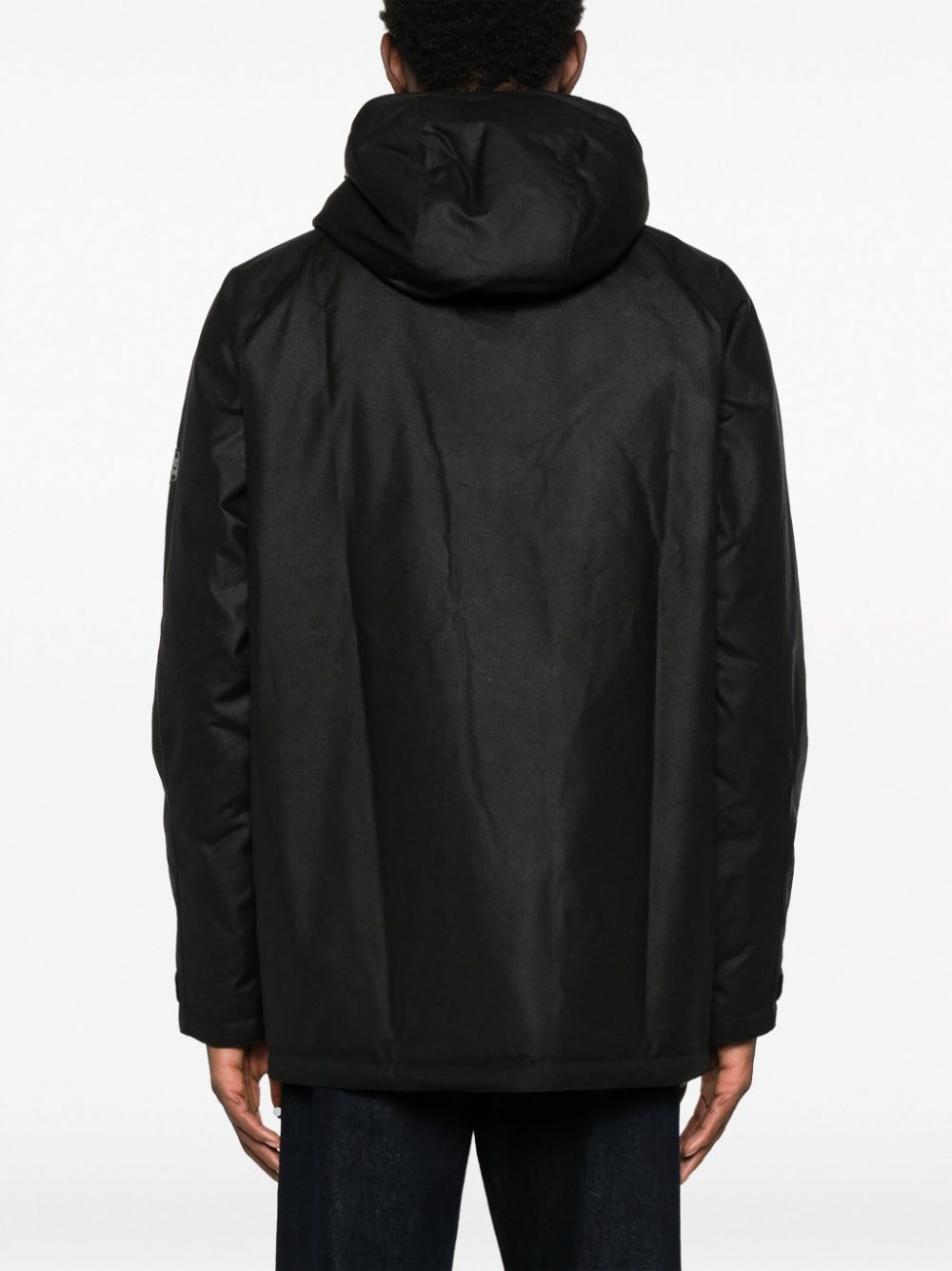 Barbour International Tantallon Waxed Hooded Jacket - Black image 2