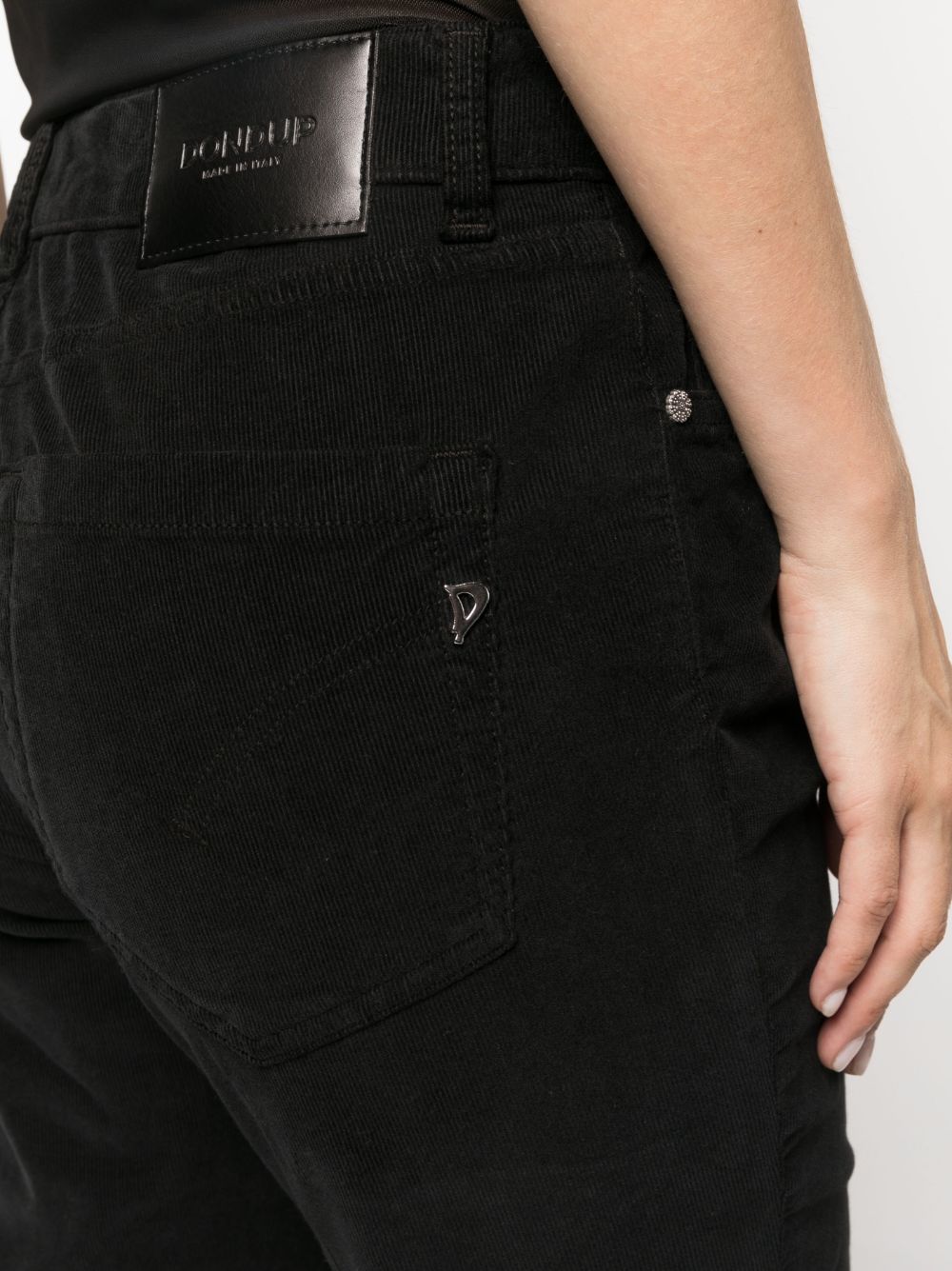 DONDUP Black Cropped Jeans with Logo Patch image 3