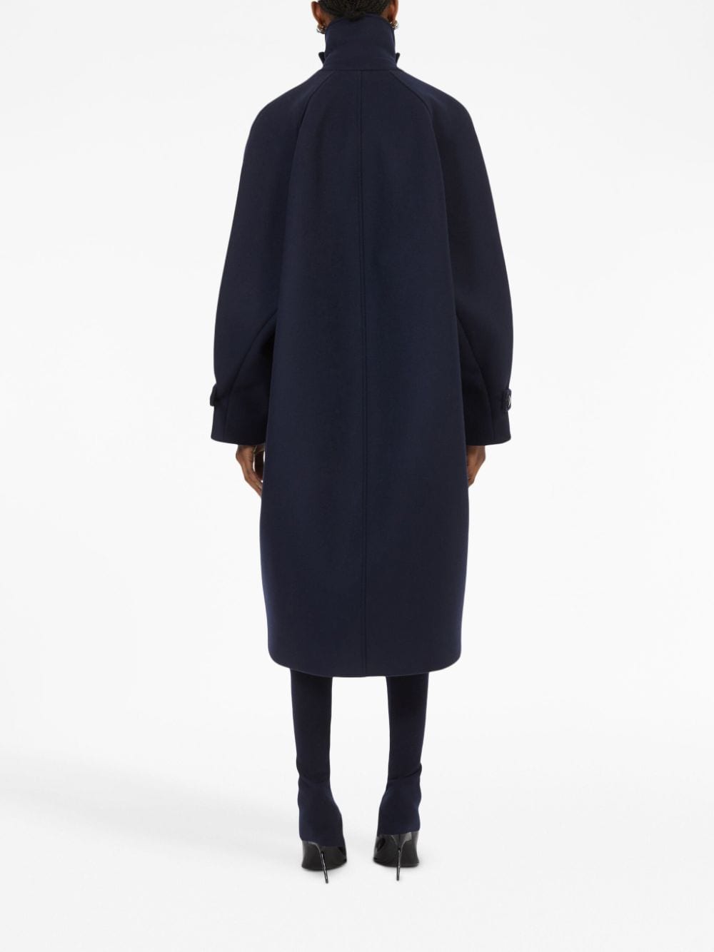 Ferragamo Women's Navy Blue Wool Calf-Length Coat image 2