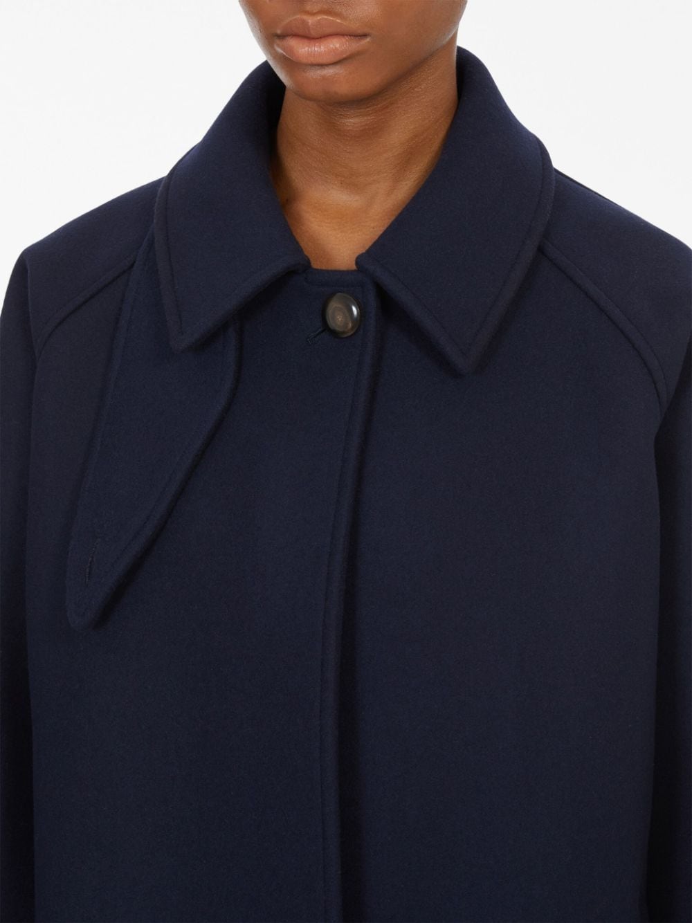 Ferragamo Women's Navy Blue Wool Calf-Length Coat image 3