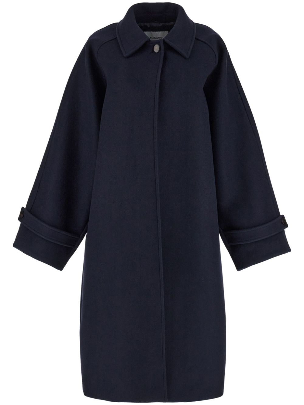 Ferragamo Women's Navy Blue Wool Calf-Length Coat image 0