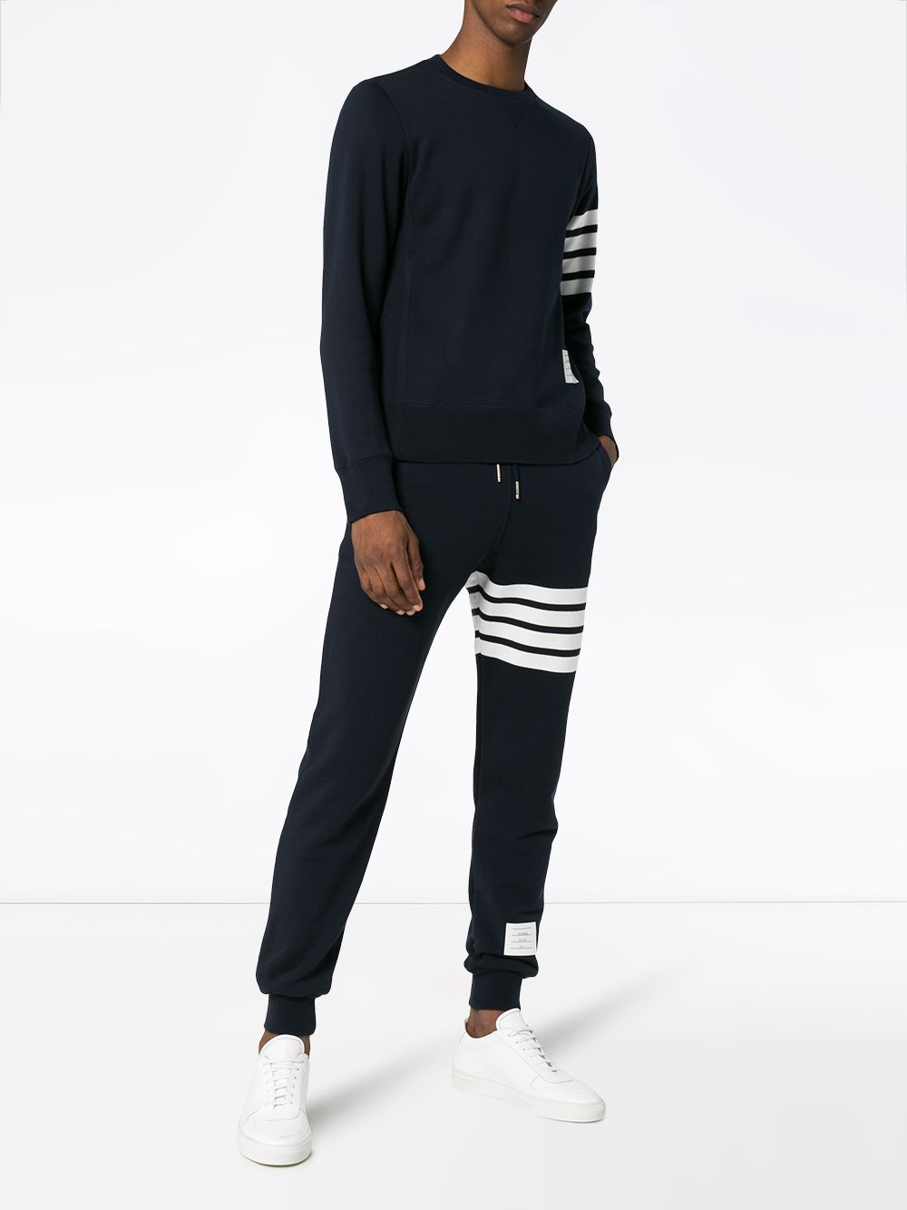 Thom Browne Blue Engineered 4-Bar Jersey Sweatpants image 2