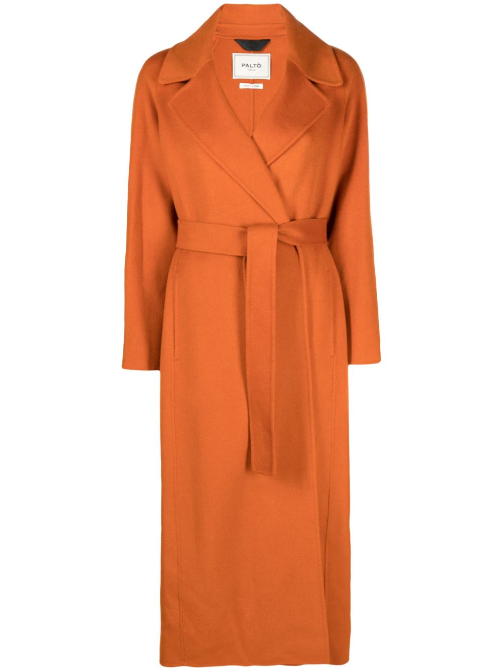 PALTÒ Women's Belted Felted Maxi Coat - Pumpkin Orange image 0