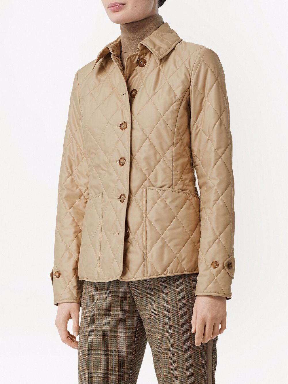 Burberry Beige Diamond-Quilted Jacket image 2