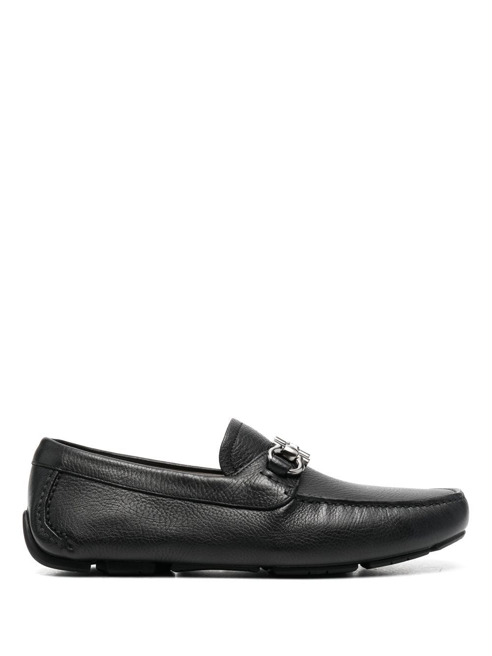 Salvatore Ferragamo Gancini Plaque Flat Loafers - Black image 0