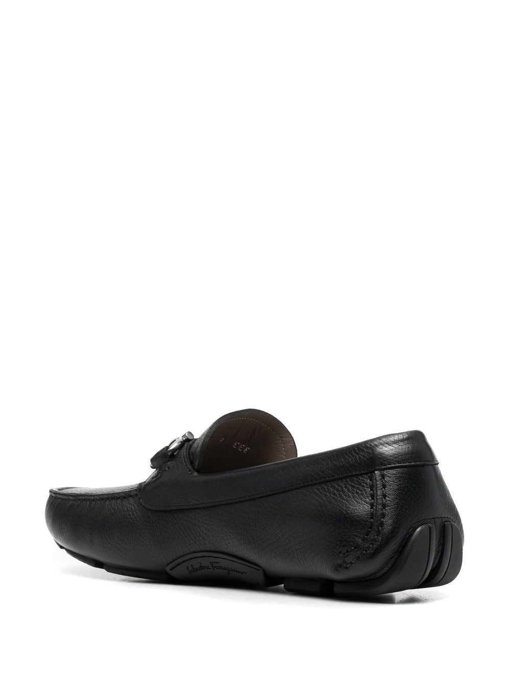 Salvatore Ferragamo Gancini Plaque Flat Loafers - Black image 1