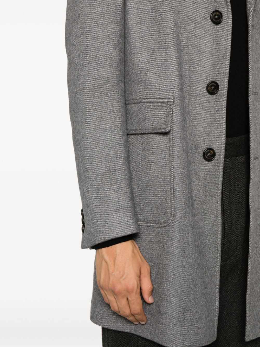 Colombo Men's Grey Cashmere-Silk Blend Coat image 3