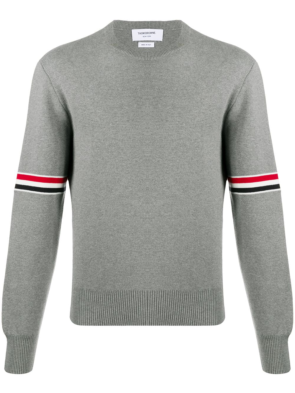 Thom Browne Grey Crewneck Sweater with Button Closure image 0