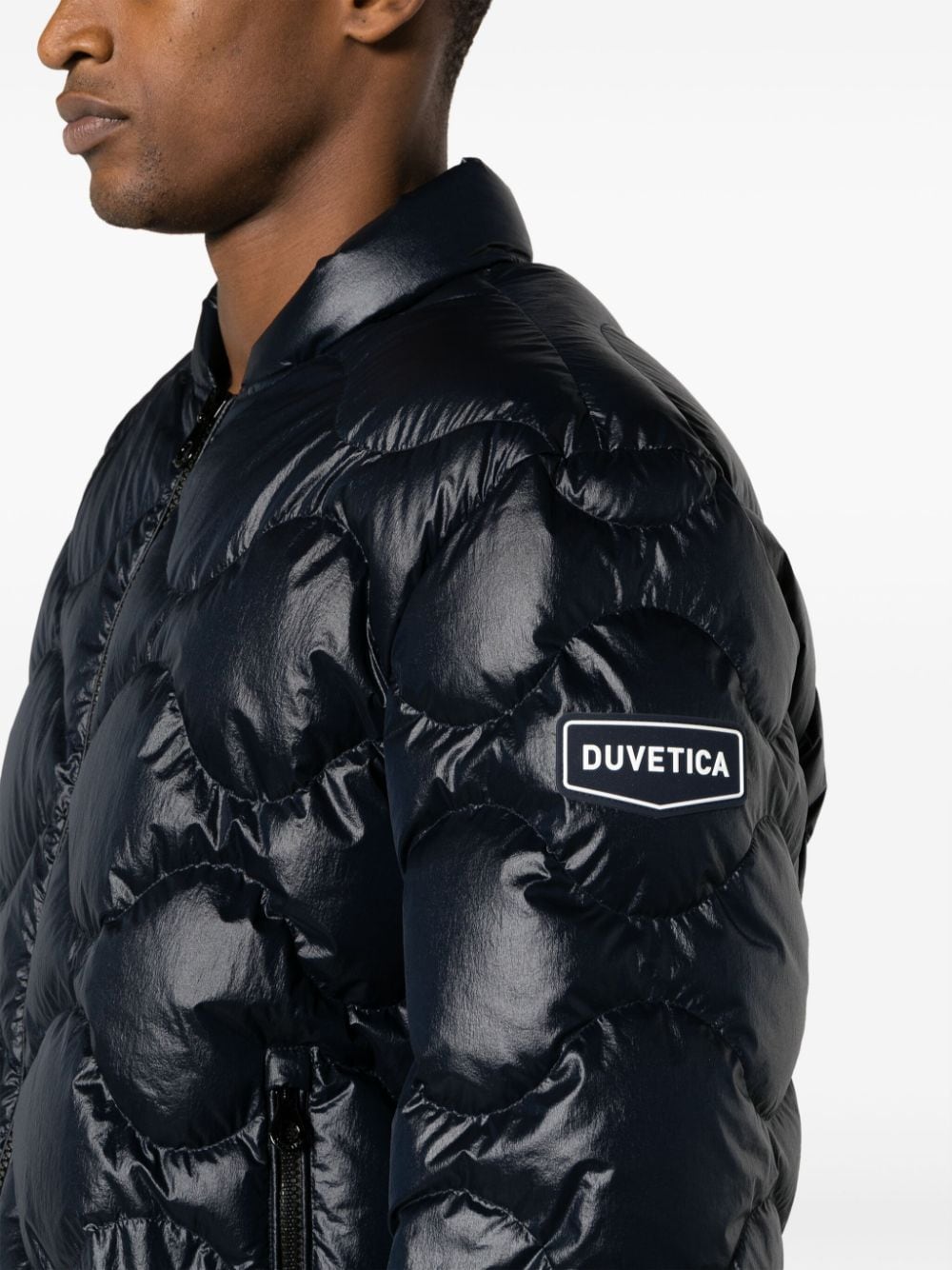 Duvetica Blue Feather Down Diamond Quilted Coat image 3