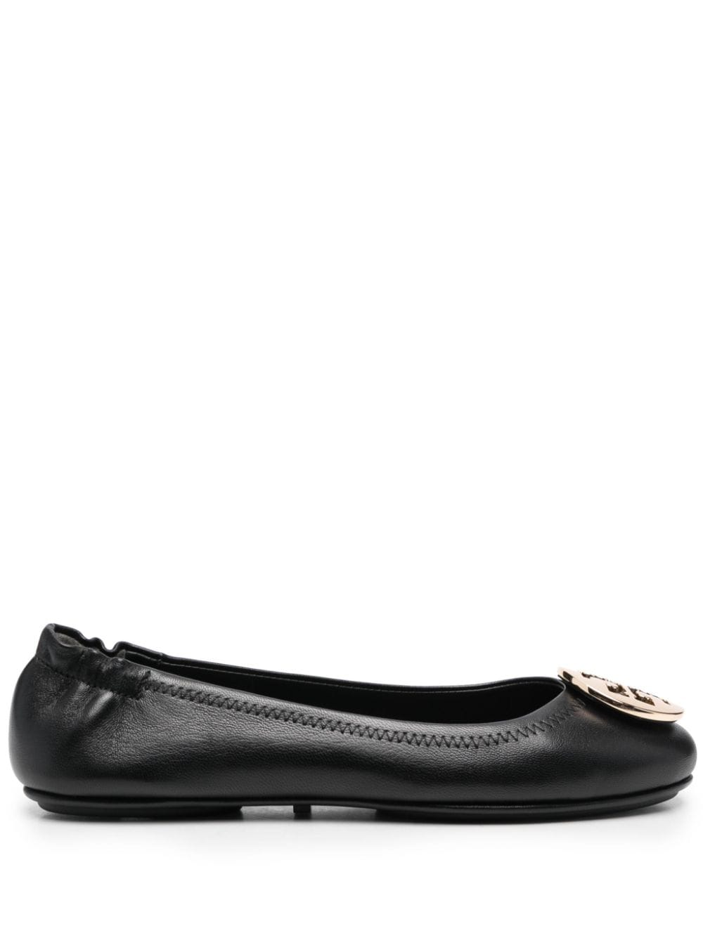 Tory Burch Minnie Travel Logo Black Ballerina Flats image 0