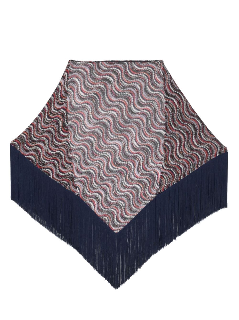 Missoni Multicolor Triangle Scarf with Fringed Edge image 0