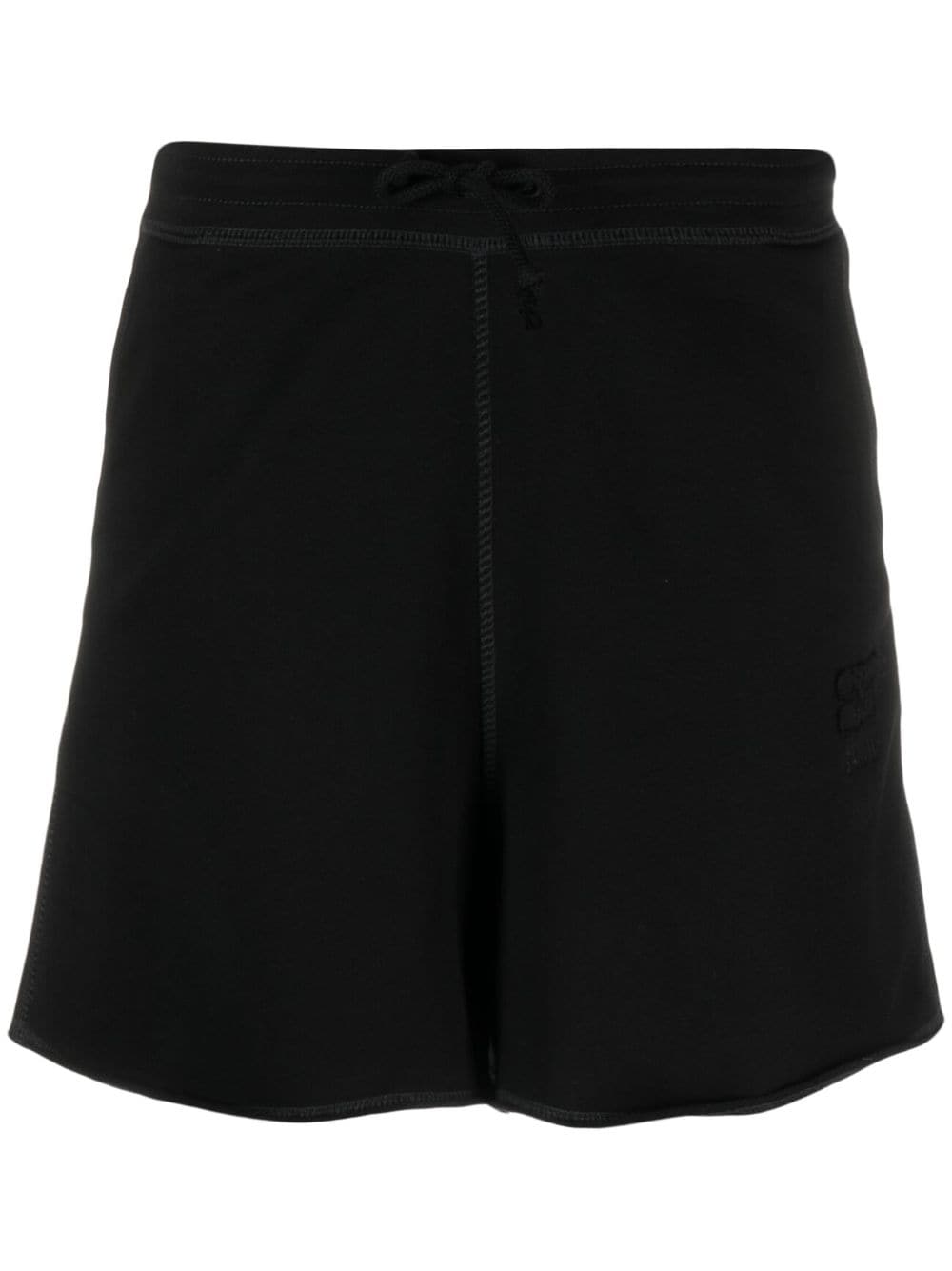 GANNI Black Logo Patch Jersey Shorts image 0