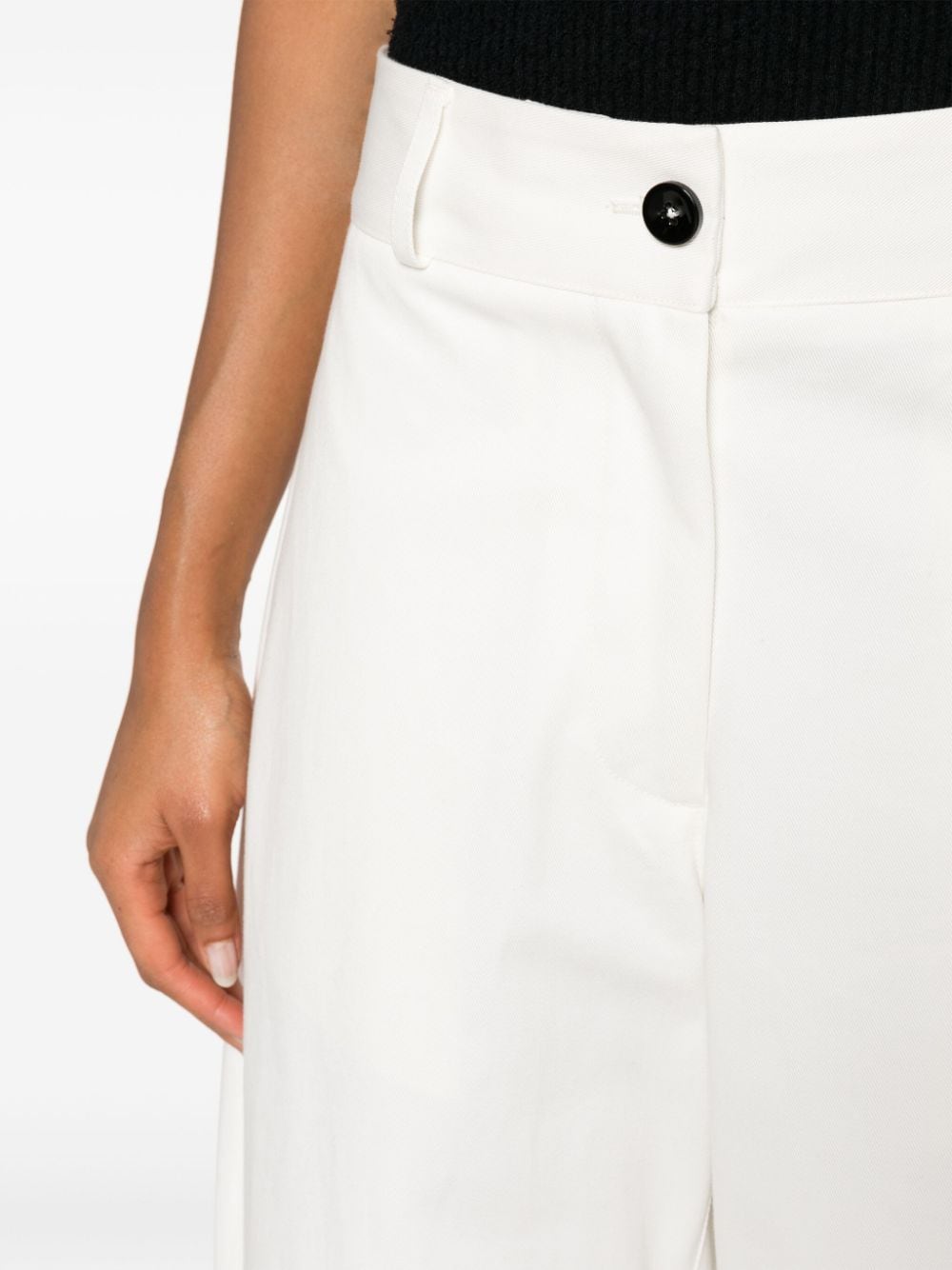 JIL SANDER Women's White High-Waisted Wide Leg Trousers image 3