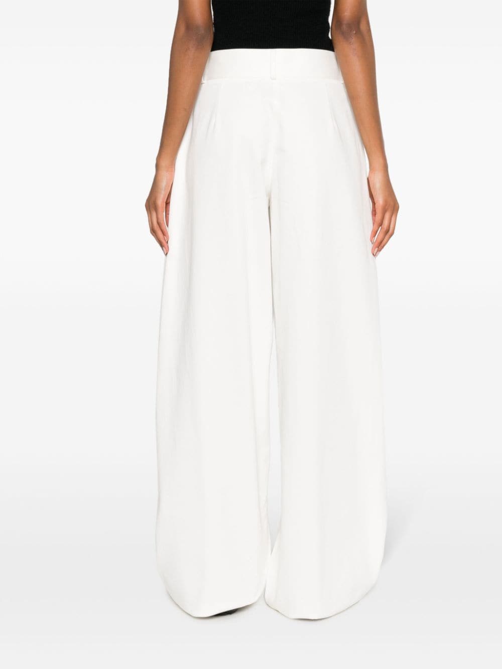 JIL SANDER Women's White High-Waisted Wide Leg Trousers image 4