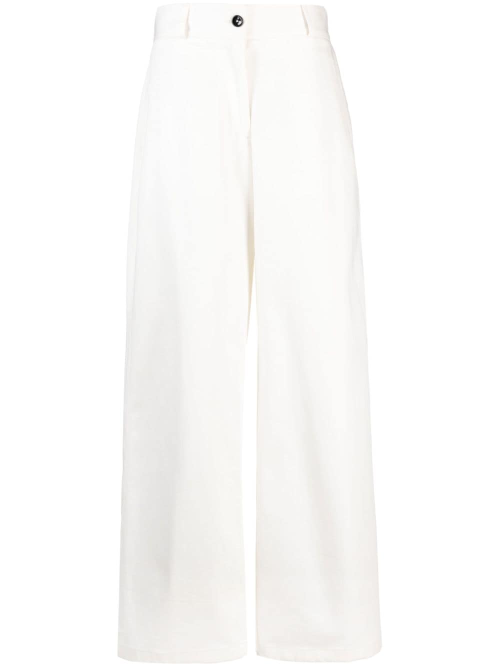 JIL SANDER Women's White High-Waisted Wide Leg Trousers image 0