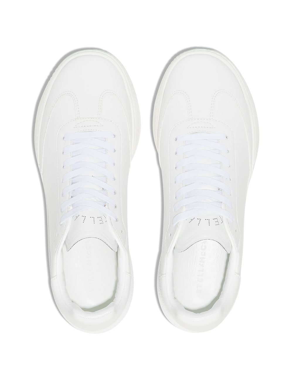 Stella McCartney White Faux Leather Loop Low Top Sneakers image 1