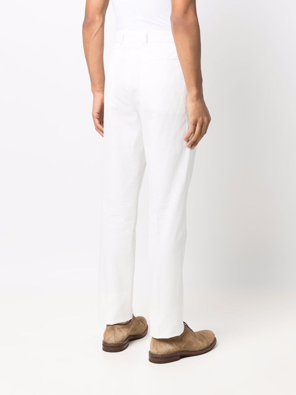 Brunello Cucinelli White Straight-Leg Chino Trousers image 2