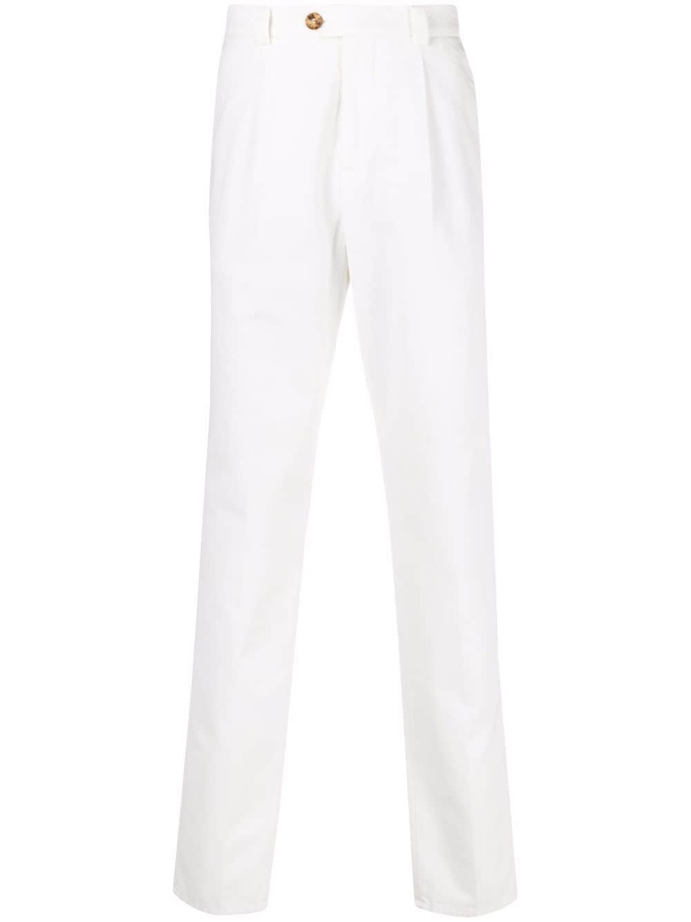 Brunello Cucinelli White Straight-Leg Chino Trousers image 0