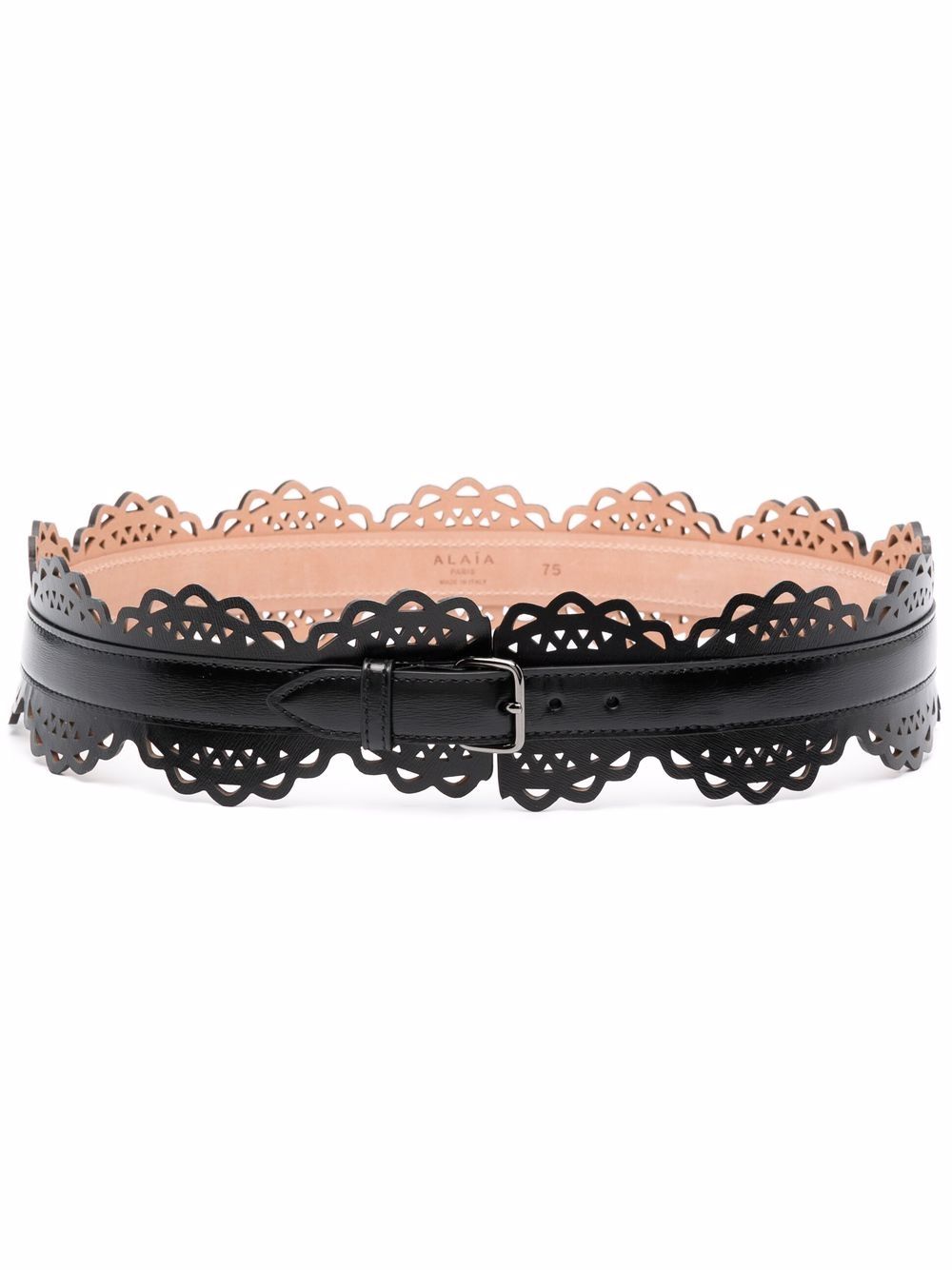 Alaïa Black Laser-Cut Leather Belt image 0