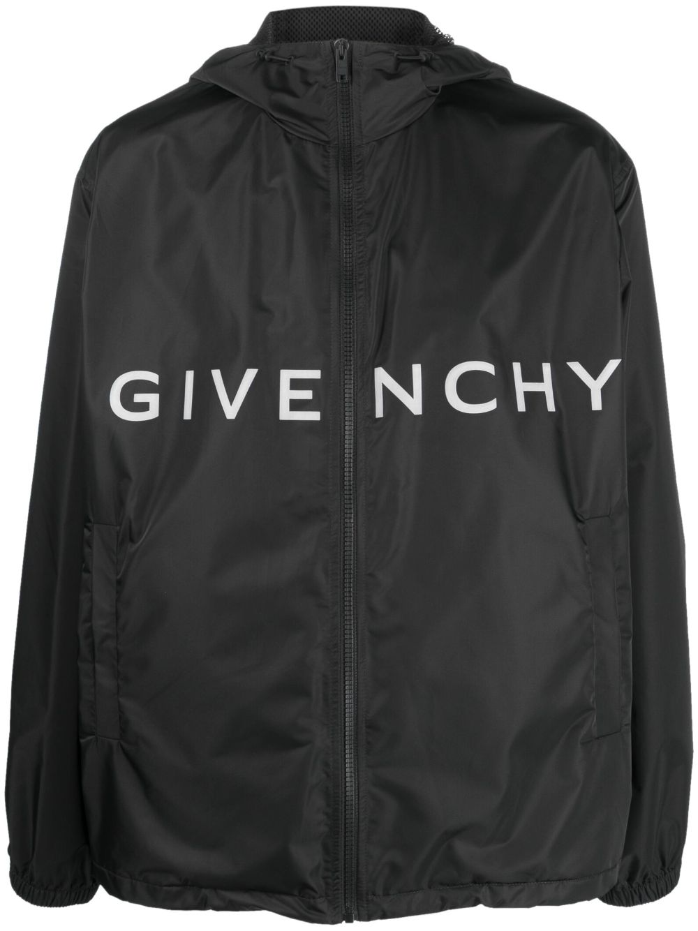 Givenchy Logo-Print Hooded Lightweight Jacket - Black image 0