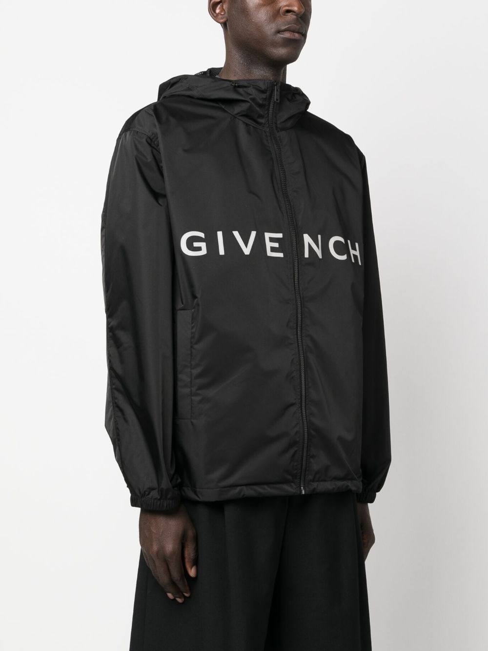 Givenchy Logo-Print Hooded Lightweight Jacket - Black image 4