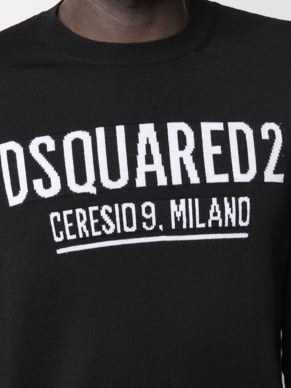 Dsquared2 Black Intarsia-Knit Logo Sweater image 2