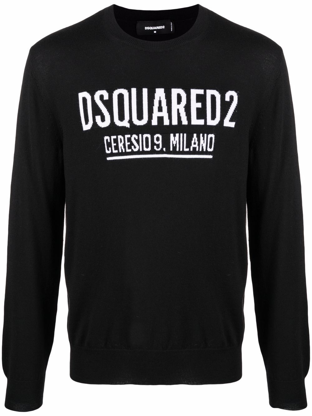 Dsquared2 Black Intarsia-Knit Logo Sweater image 0