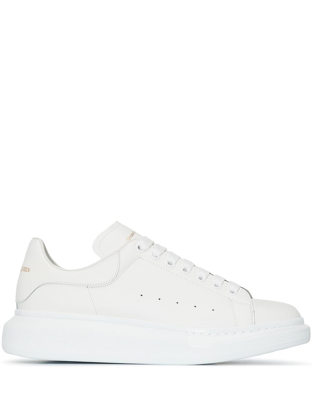 Alexander McQueen Oversized Leather Sneakers in White image 0