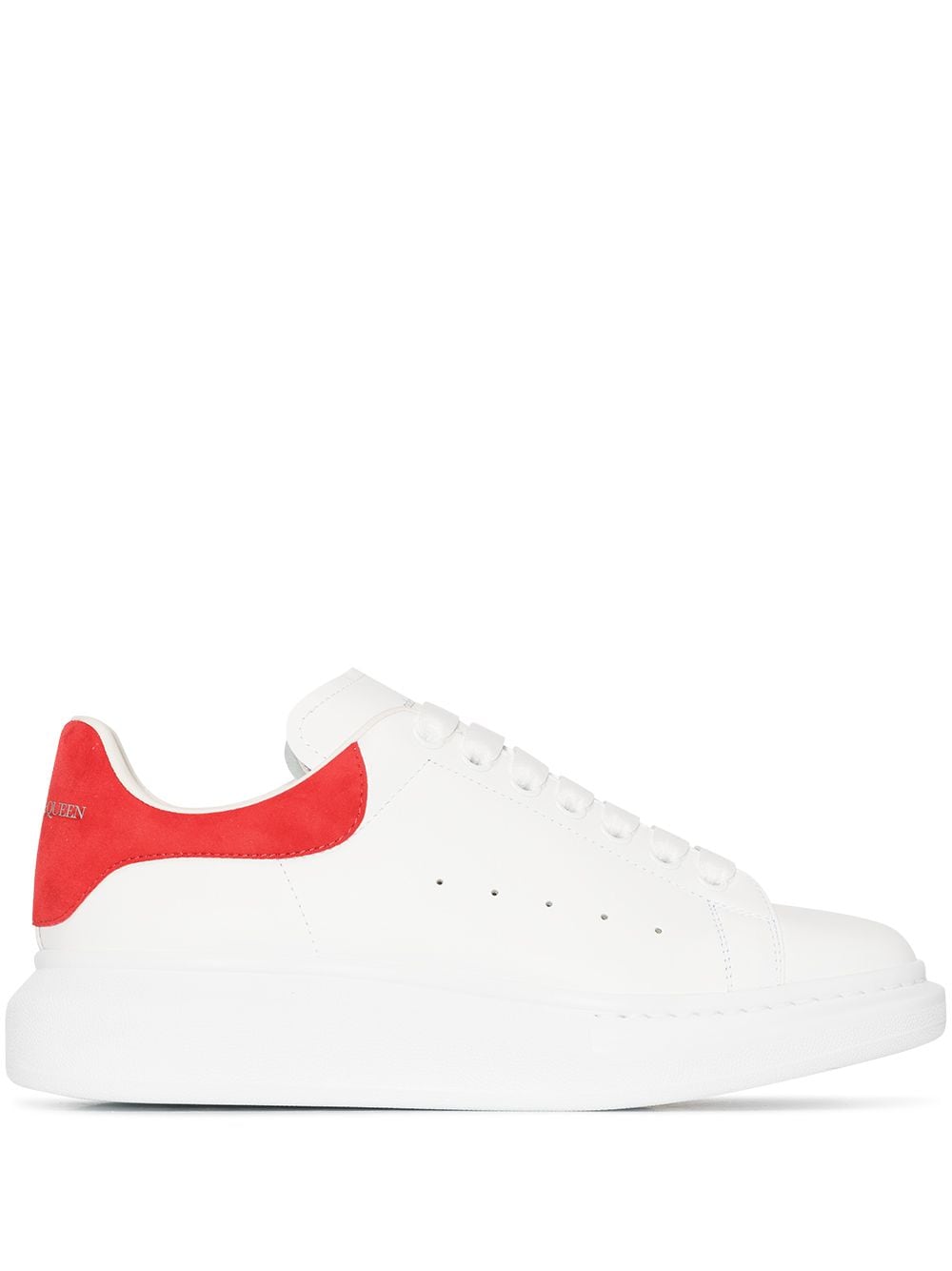 Alexander McQueen Oversized Red Suede Low Top Sneakers image 0