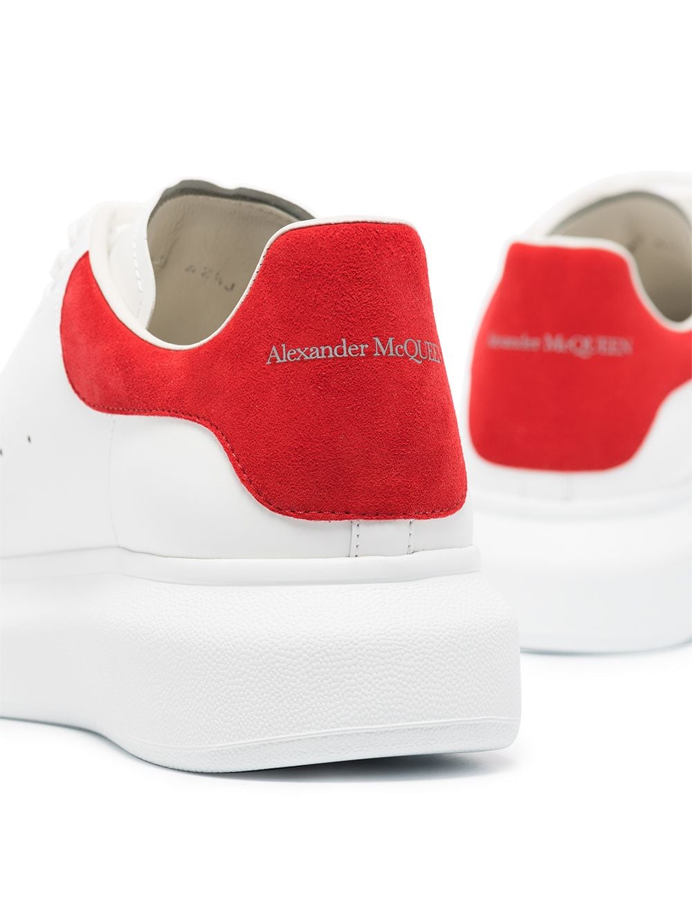 Alexander McQueen Oversized Red Suede Low Top Sneakers image 2