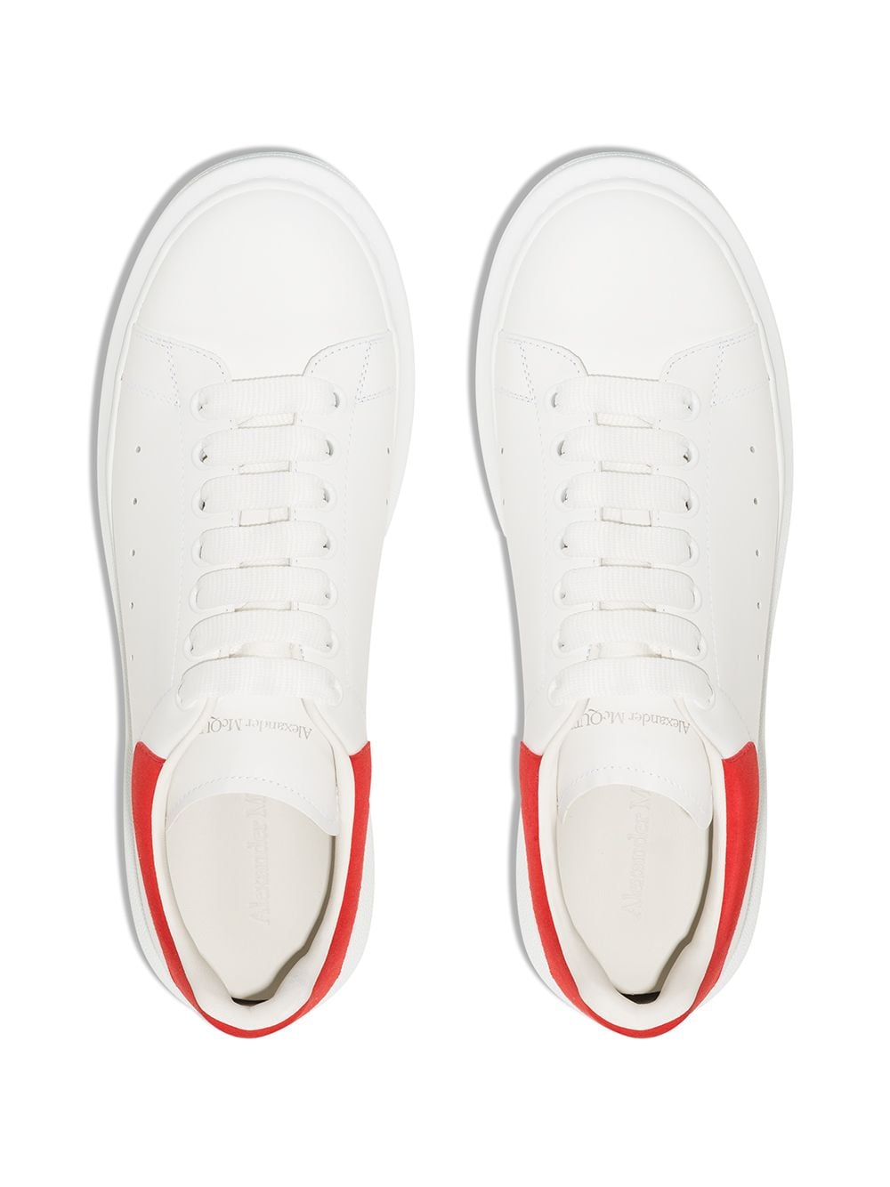 Alexander McQueen Oversized Red Suede Low Top Sneakers image 3