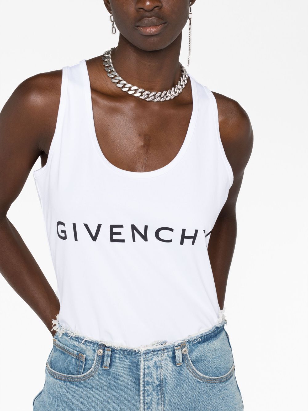 Givenchy White Logo Print Tank Top image 2