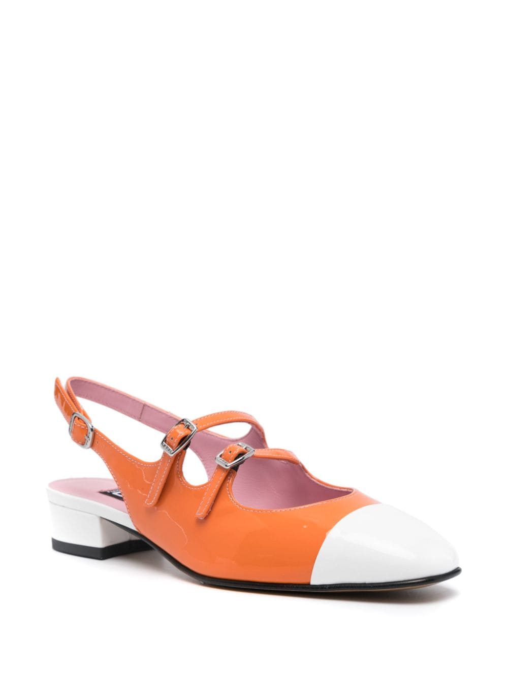 CAREL PARIS Women's Orange Flat Shoes with Buckle Detail image 2